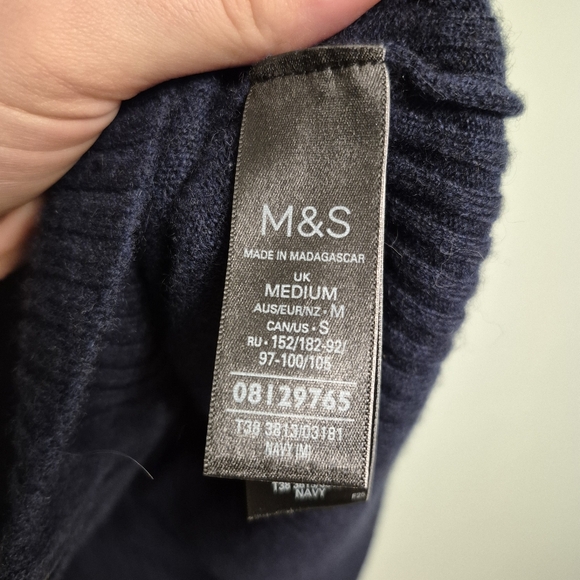 Autograph Men's Quiet Luxury Navy Cashmere Knit Zip Hooded Sweater Size Medium - Picture 4 of 6